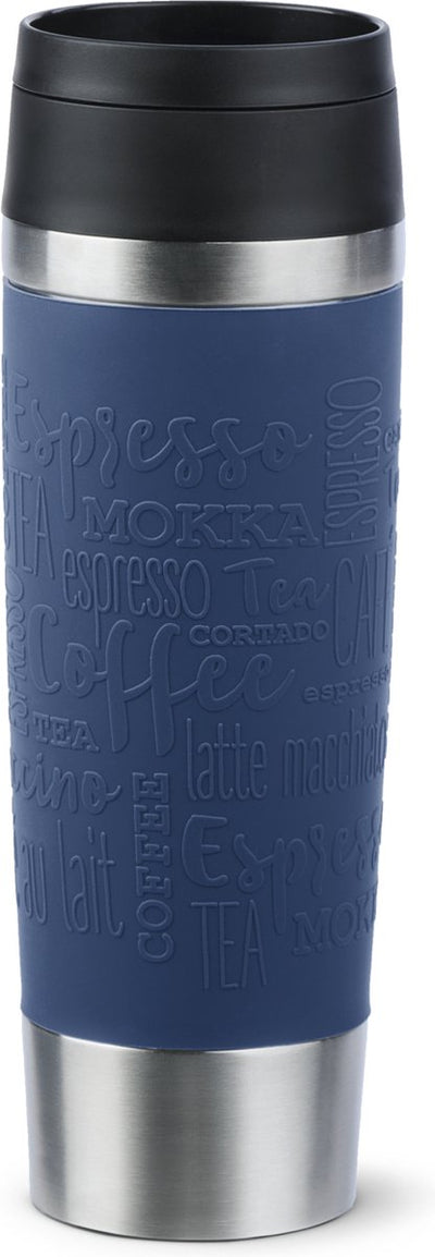 Mug de voyage Tefal - bouteille thermos - 500 ml - acier inoxydable bleu foncé - étanche - convient aux boissons chaudes et froides
