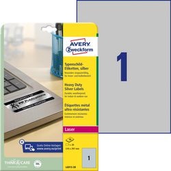 Ty étiquettes avery zweckform l6013 -20 argent mat