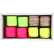 Creativ company cordon macramé, épaisseur 1 mm, vert fluo, rose fluo, jaune fluo, mix néon, 8x28 m 1 boîte - afbeelding 2