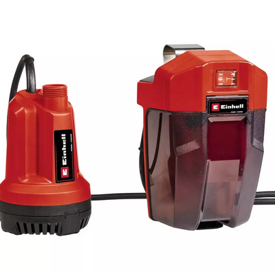 Boucle de pompe submersible à batterie Einhell 18 li solo - power x-change - 18 v li-ion - 5 000 l h - max. tête : 8 m - max. profondeur d'immersion : 4 m - aspiration jusqu'à : 15 mm - câble d'alimentation : 5 m - excl. batterie et chargeur