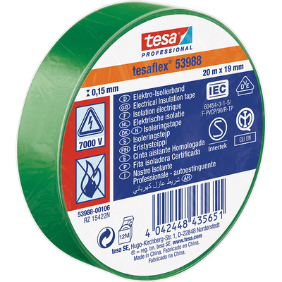 Tesa professional 1064508 - tesa 53988 ruban isolant électronique 20m 19mm vert | 10 pièces