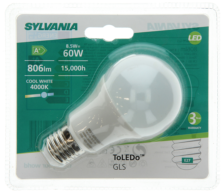 Sylvania 1045301 - toledo gls v3 850lm 840 e27 bl | 6 pièces