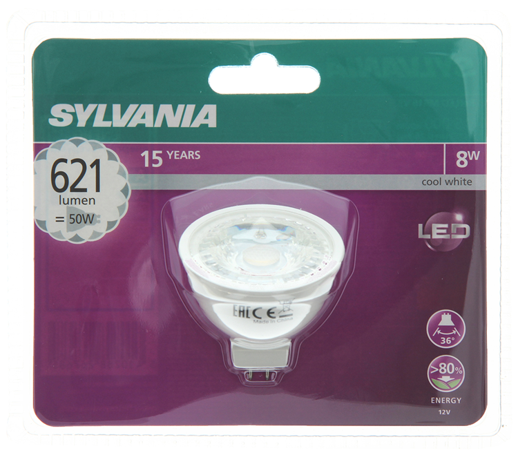 Sylvania 1056548 - spot led syl kw gu5.3 621lm 8w | 6 pièces