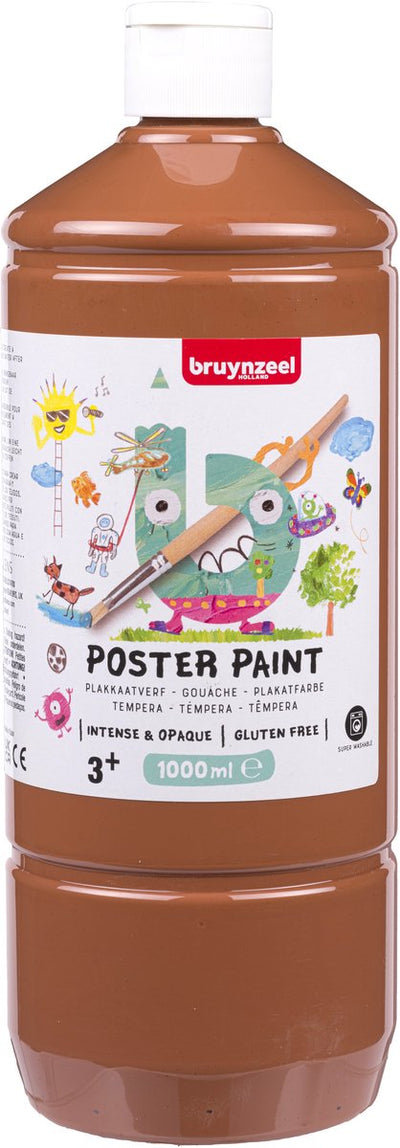 Peinture gouache Bruynzeel 1 litre marron clair