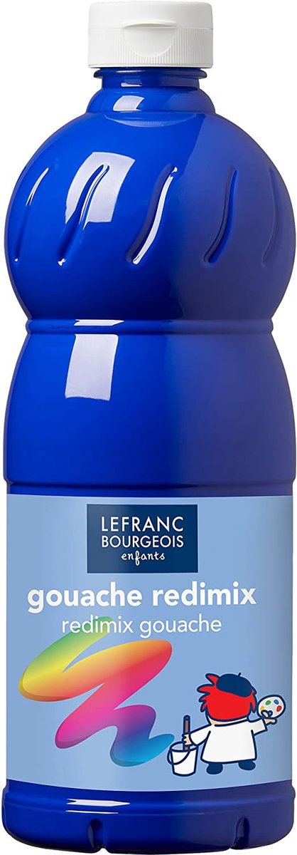 Lefranc bourgeois l b peinture gouache redimix teinte bleu cobalt 500ml