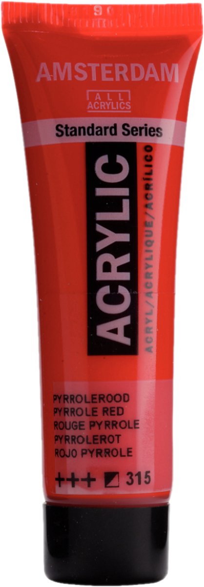 Peinture acrylique Royal Talens Amsterdam - rouge pyrrole - 20 ml - 315