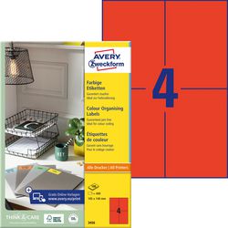 Étiquettes multifonctions avery zweckform 400 pièces rouge