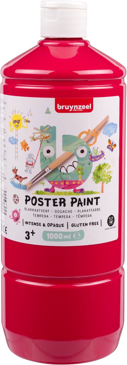 Peinture gouache Bruynzeel 1 litre rouge primaire