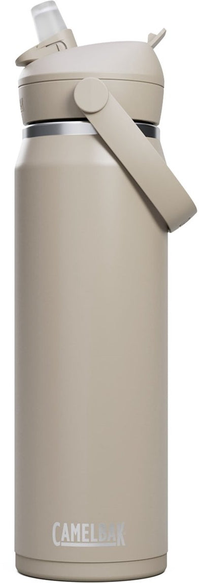 Gourde Camelbak Thrive Flip Straw - 750 ml - acier inoxydable - avec paille - bouteille d'eau isolante - beige