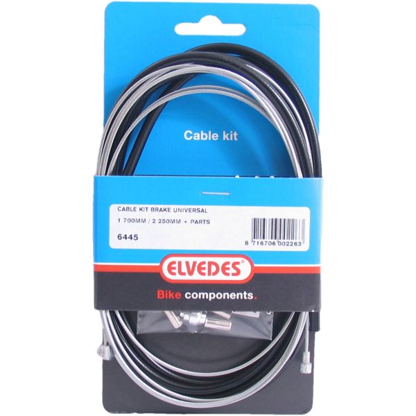Kit câble de frein universel Elvedes 1700mm 2250mm galvanisé - noir (sur carte)