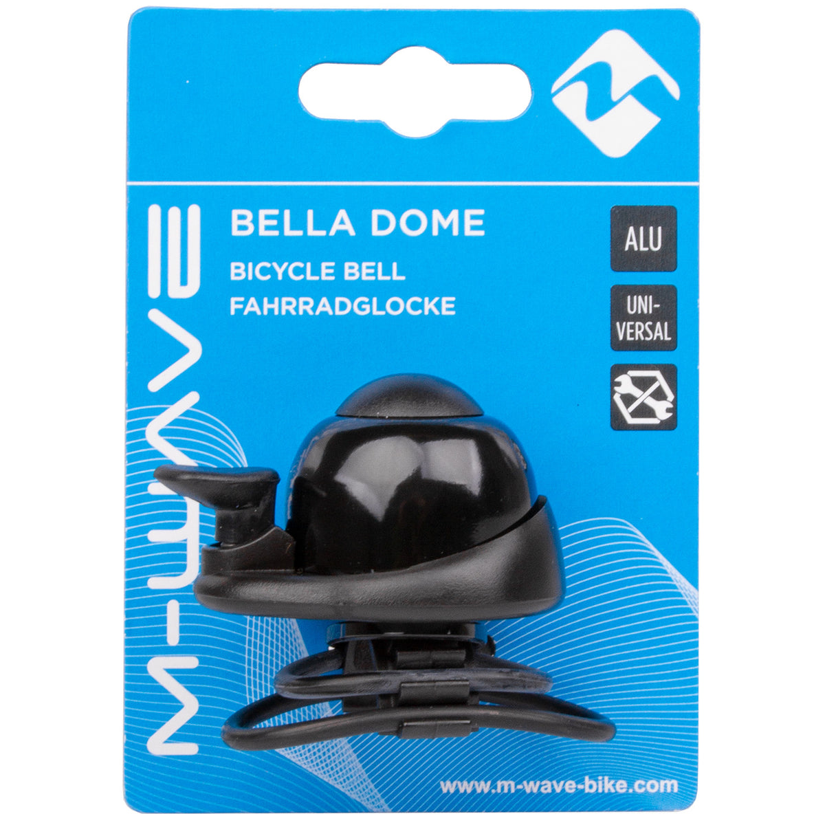 M-Wave Mini Bel, noir avec anneau en caoutchouc