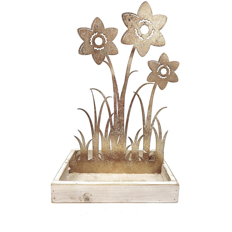 Plateau tulipe ornement ambiance manoir 20,7x14x25,7cm