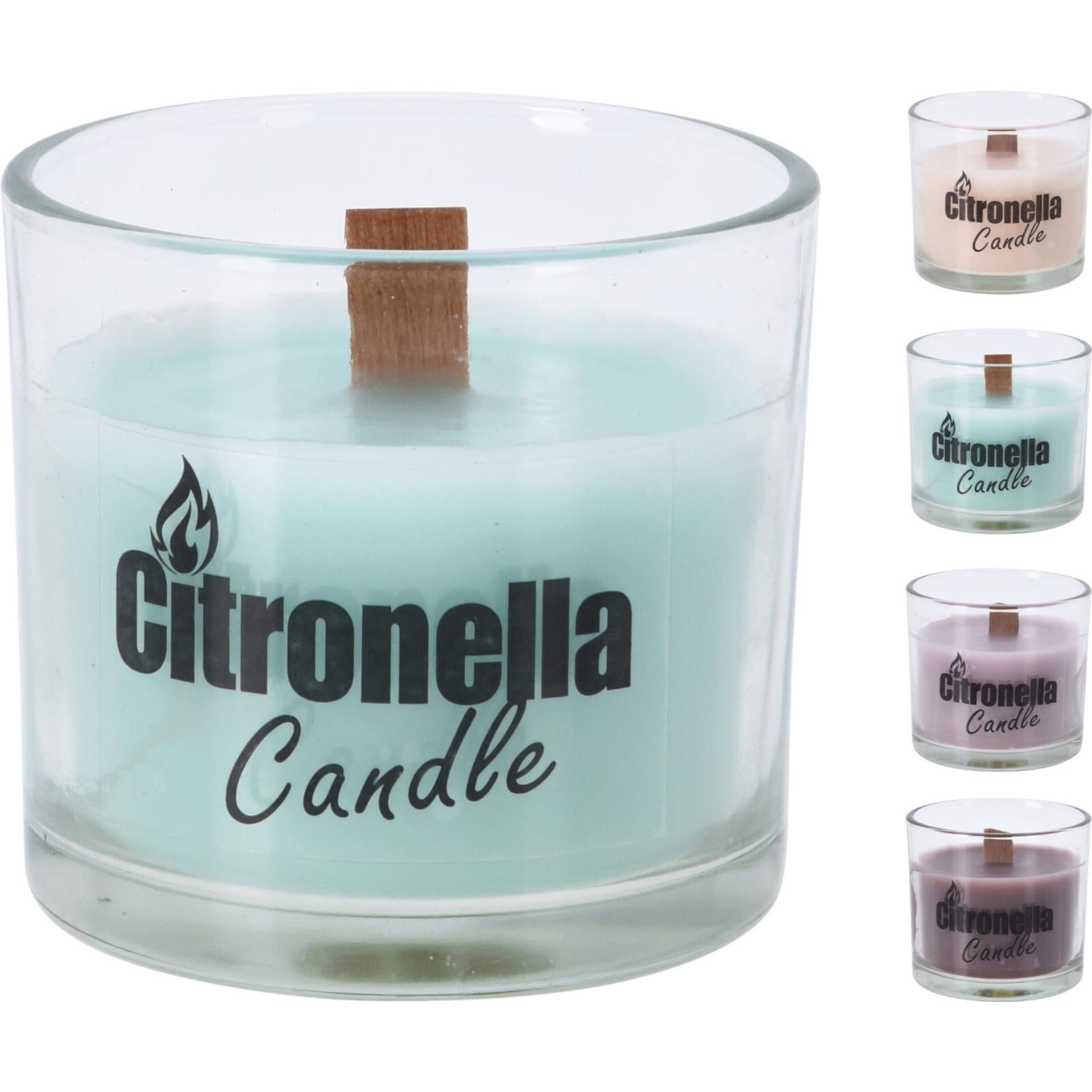Bougie Pro Garden à la citronnelle dans un pot en verre