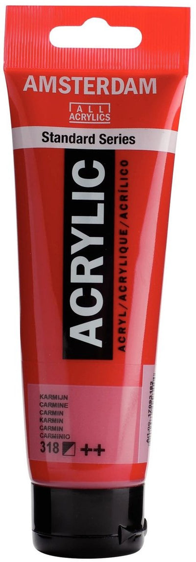 Peinture acrylique série standard Amsterdam tube 120 ml carmin 318
