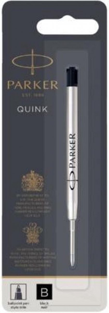 Recharges pour stylo à bille Parker | point général | encre noire quinkflow | 1 pièce