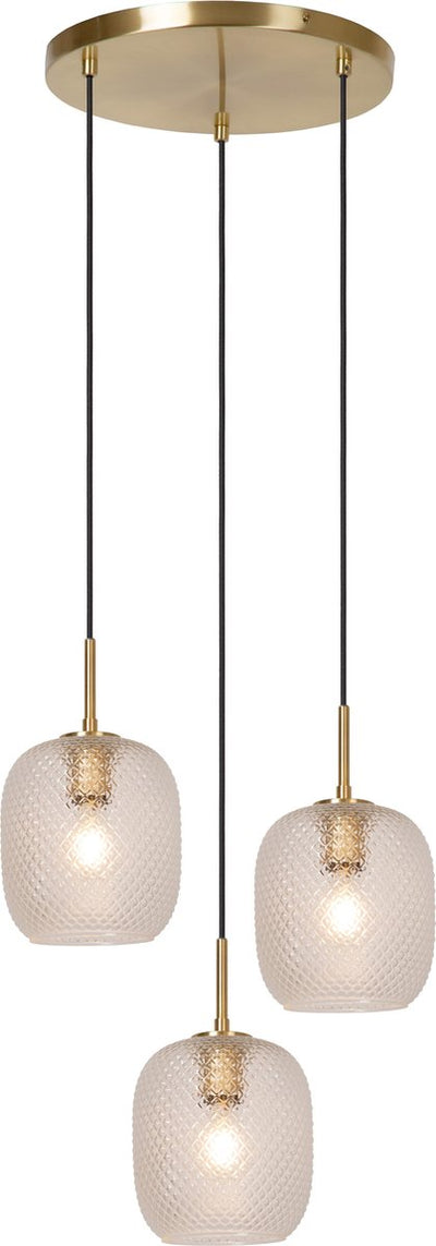 Lucide alicent - suspension - ø 35 cm - 3xe27 - laiton doré mat