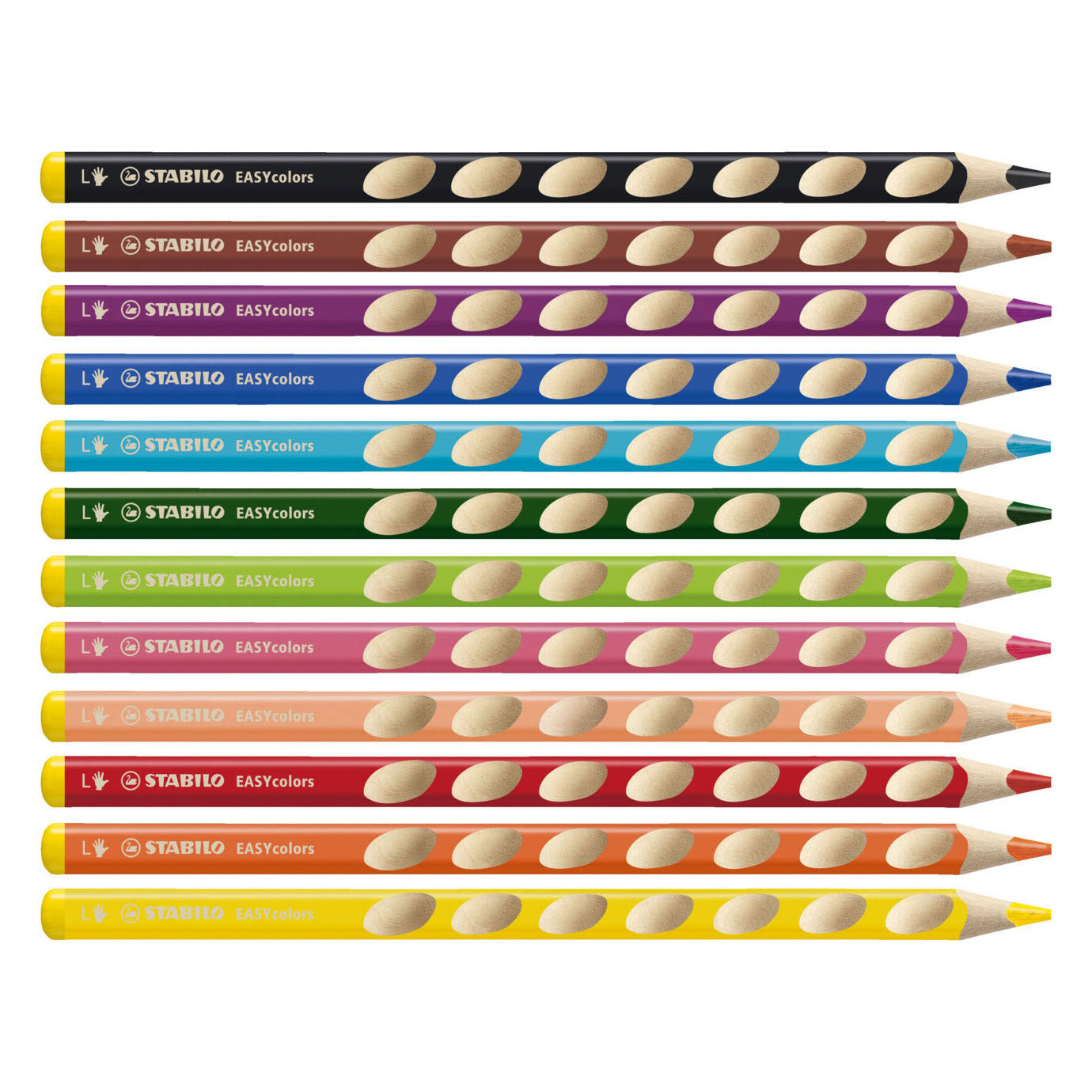 Crayons de couleur Stabilo Easycolors à gauche - 12 pcs. + taille-crayon