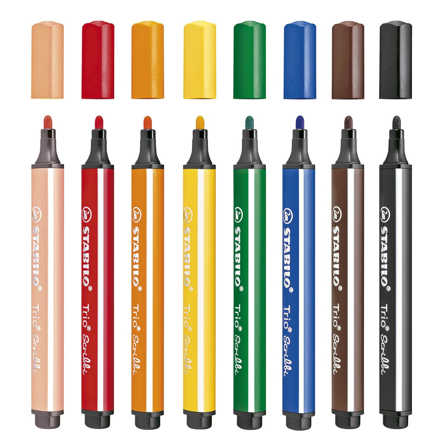 Stabilo trio Scribbi Felt -Tip stylos, 8e.