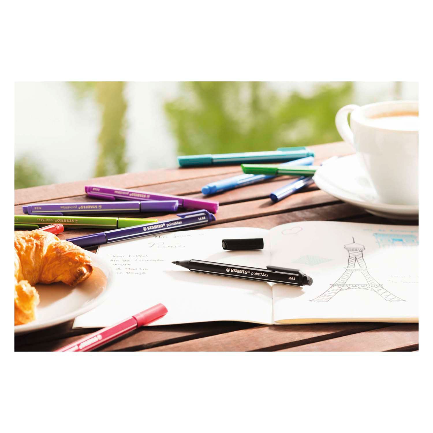 Stabilo Pointmax Fineliners Pastel, 8e.