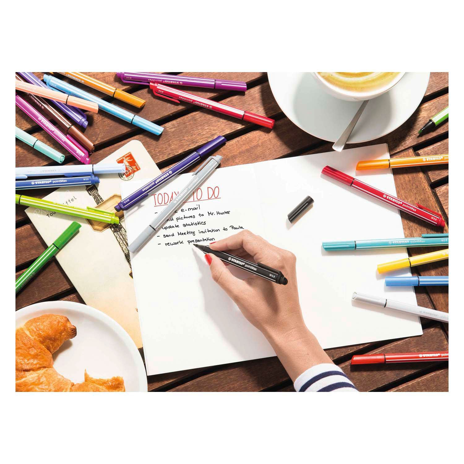 Stabilo Pointmax Fineliners Pastel, 8e.