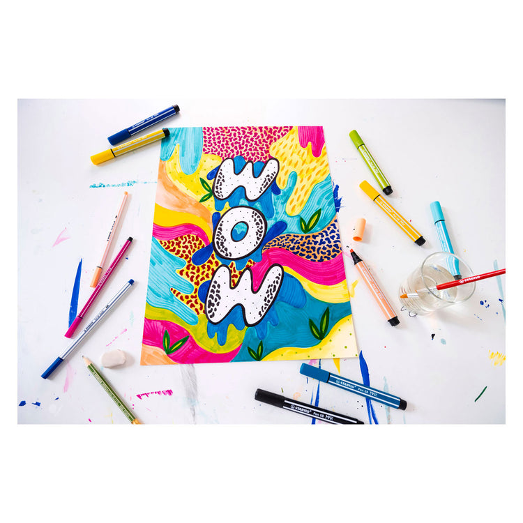 Stillo Pen 68 MAX FELT -TIP PEN avec un point de ciselage épais bleu foncé