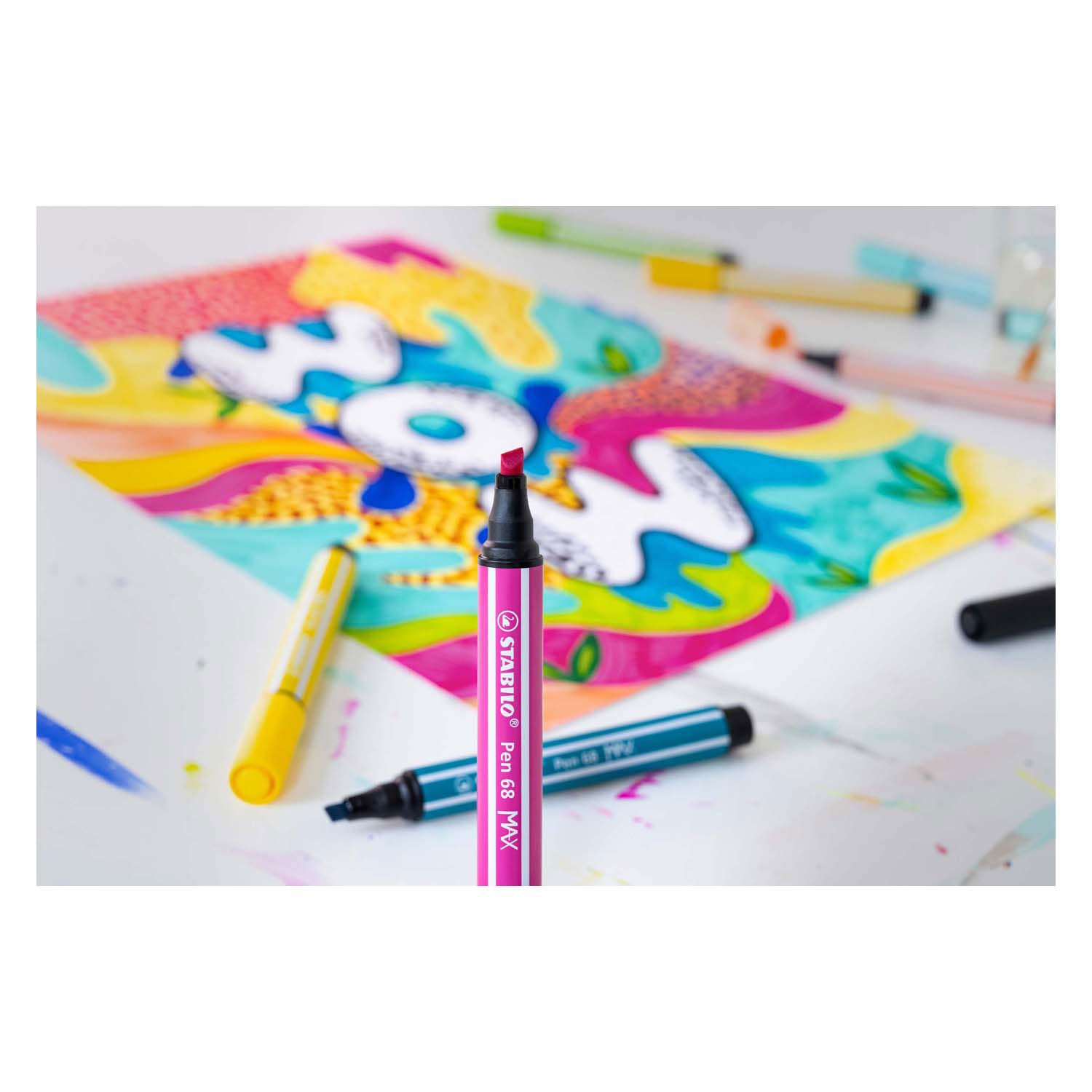Stilo Pen 68 MAX FELT -TIP PEN avec un point de ciseau épais Green Terre