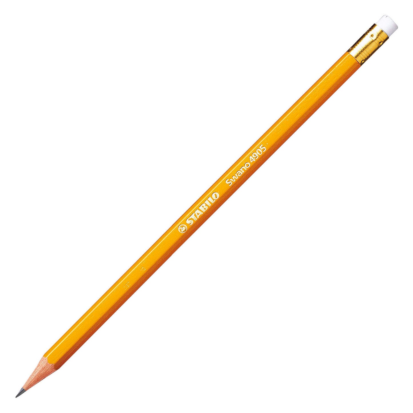 Crayon graphite Stabilo Swano HB avec gomme - 12 pcs.