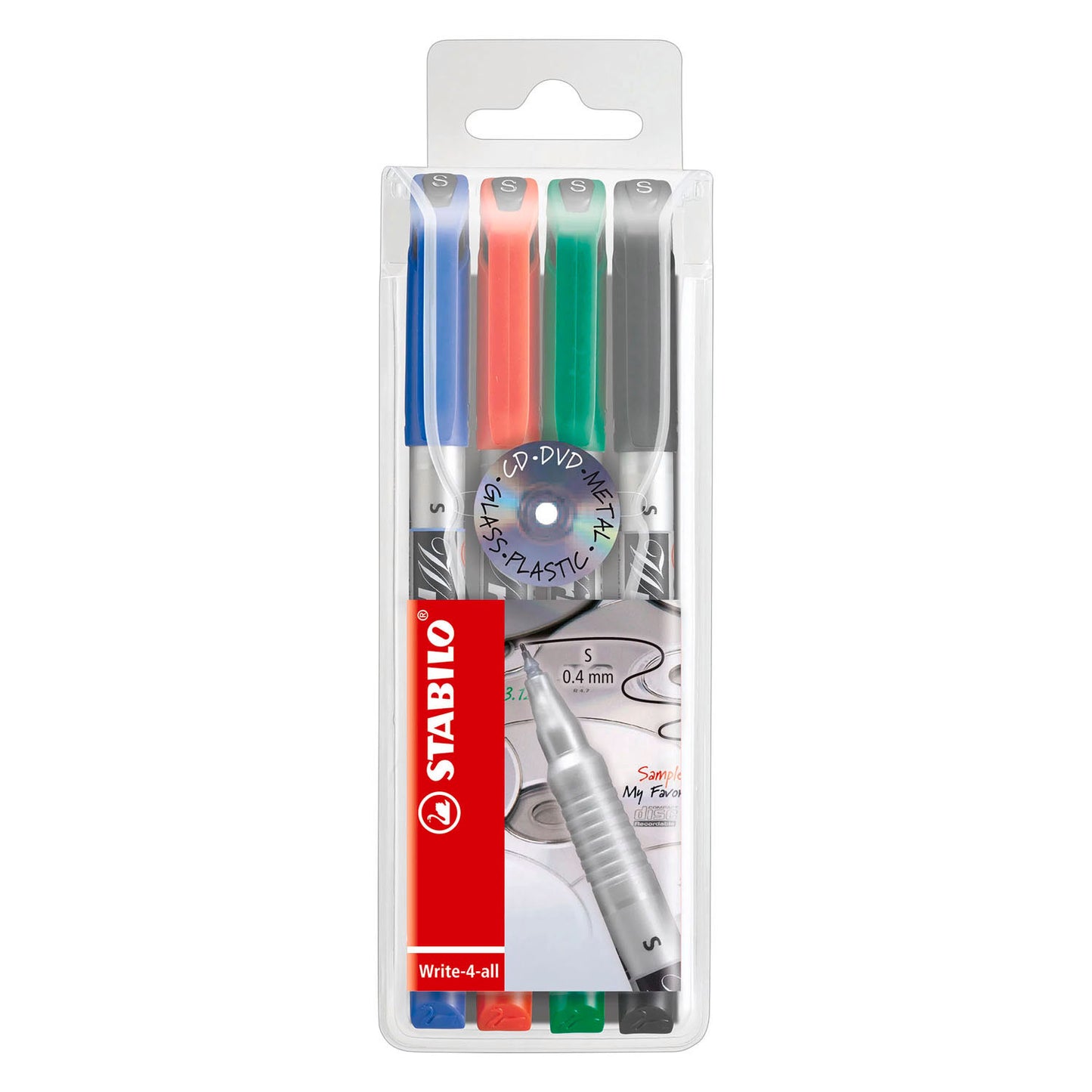 Marqueur permanent Stabilo write-4-all superfin (0,4 mm) - 4 pcs.