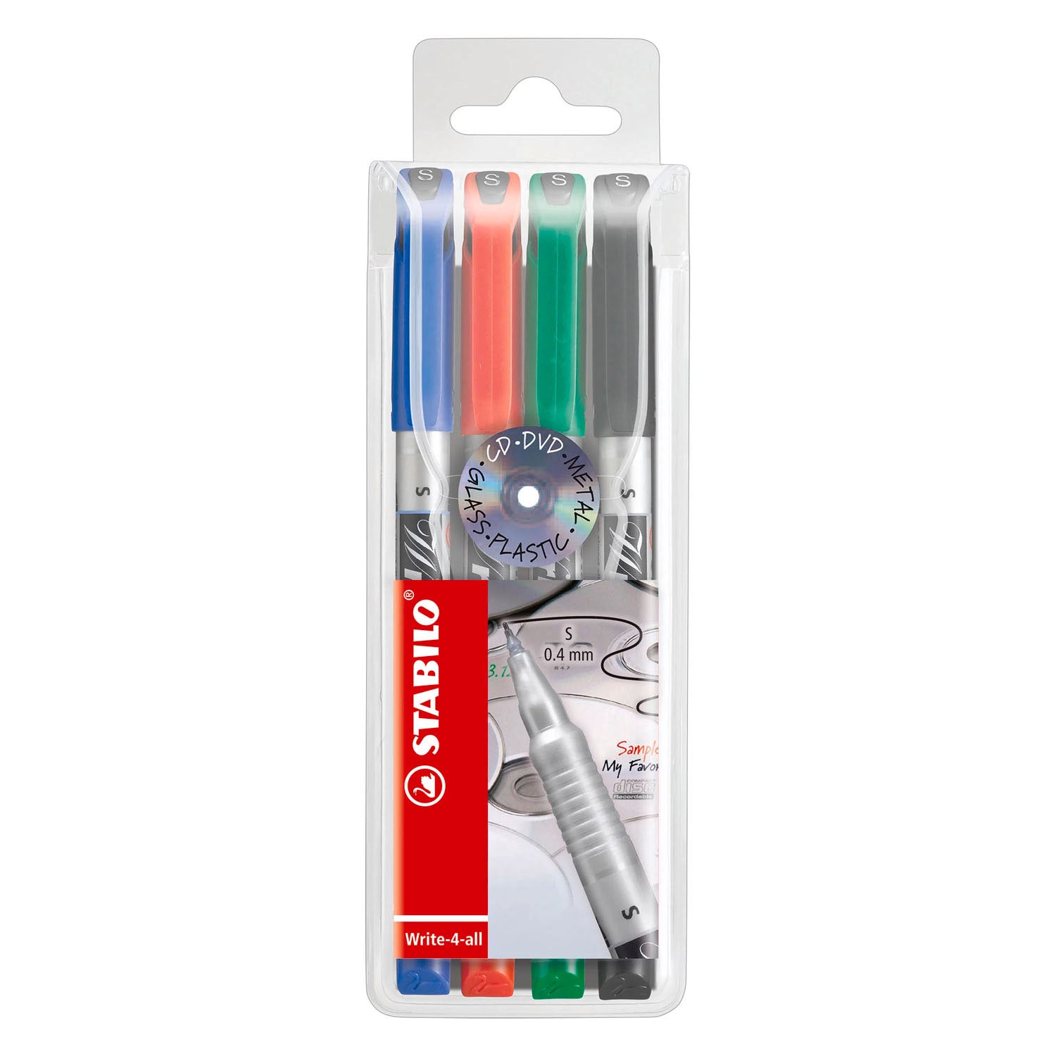 Marqueur permanent Stabilo write-4-all superfin (0,4 mm) - 4 pcs.