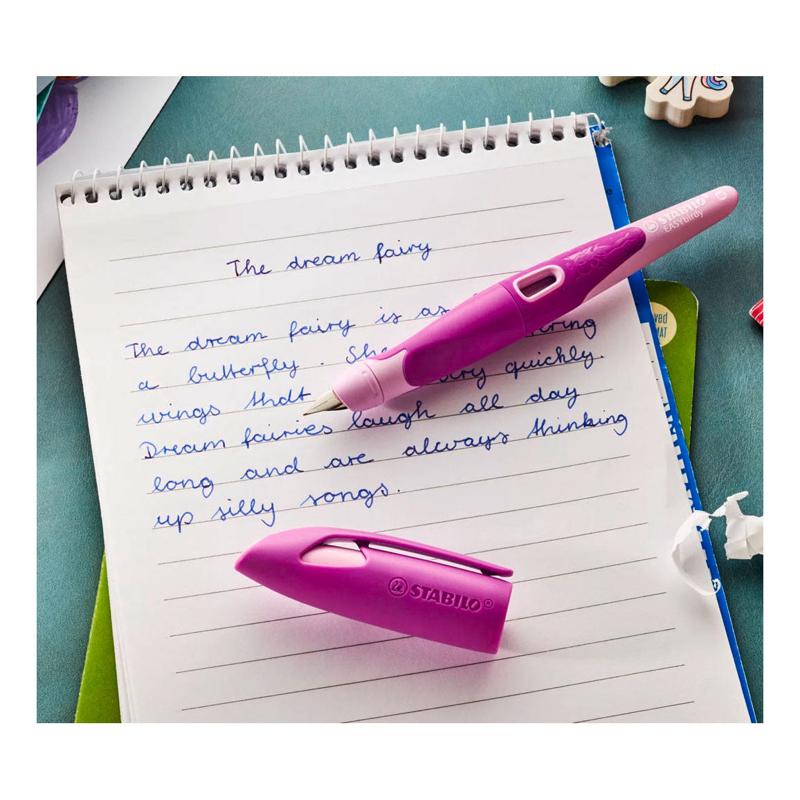 Stylo plume Stabilo easybirdy 3d dreamworld droitier - rose