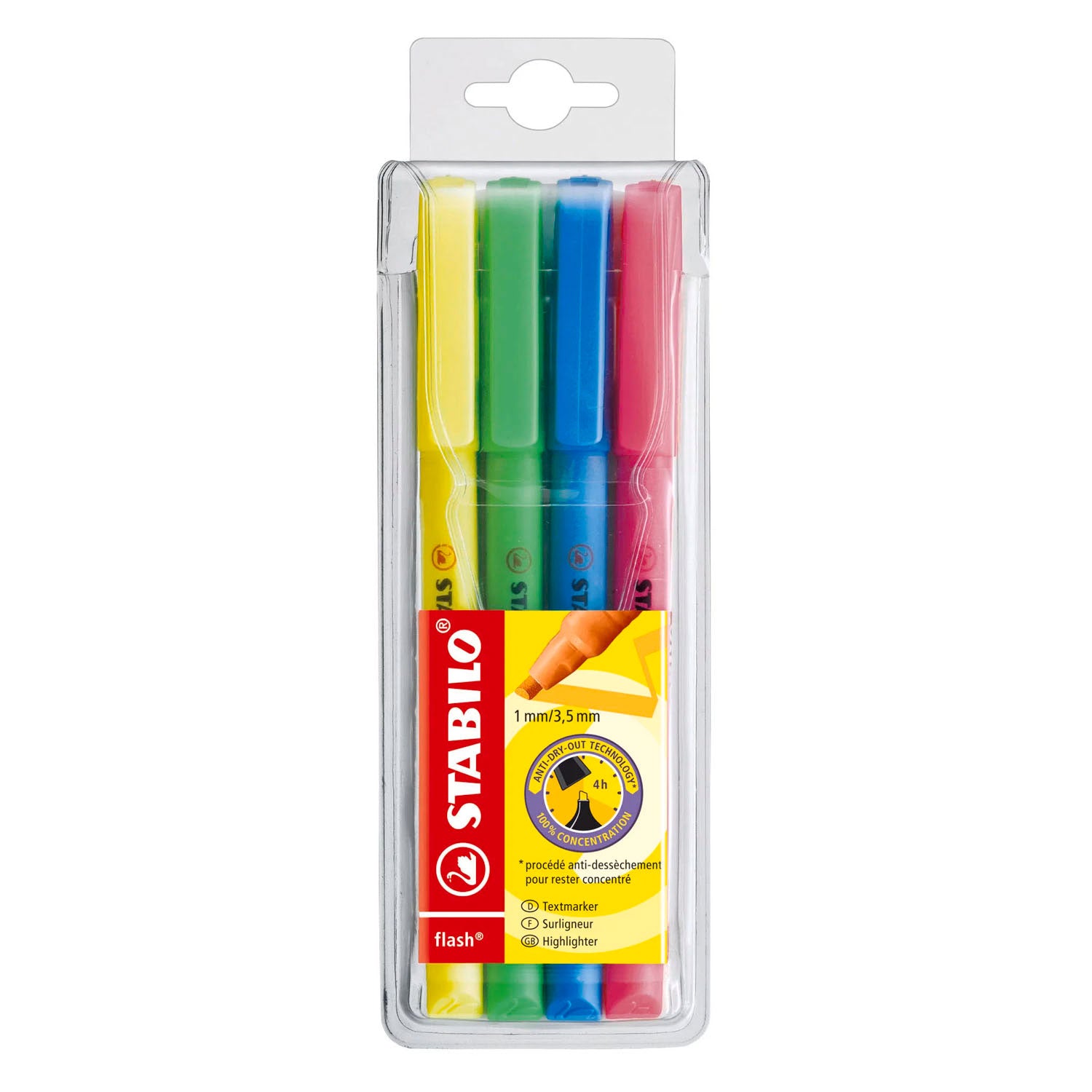 Surligneurs flash Stabilo - 4 pcs.