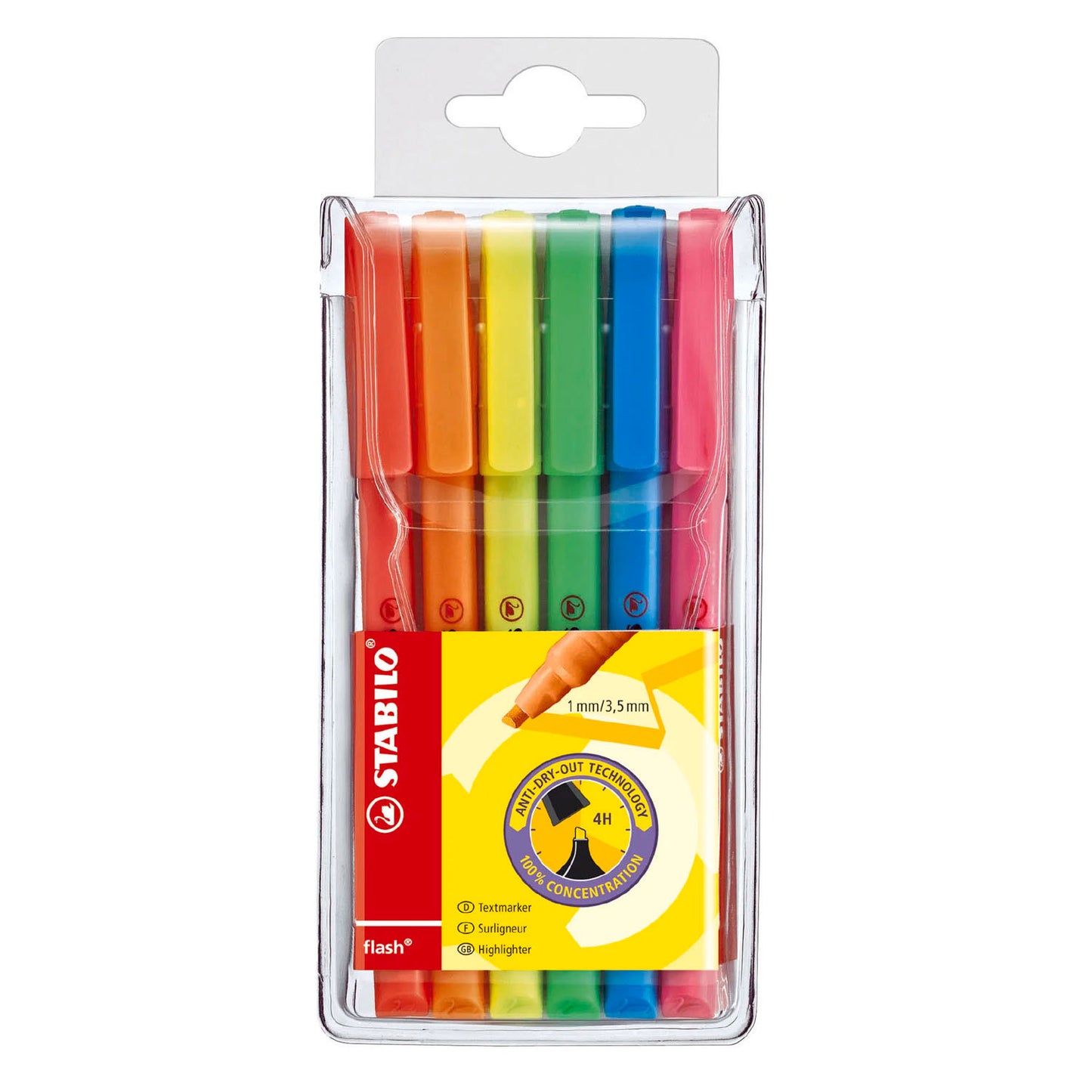 Surligneurs flash Stabilo - 6 pcs.