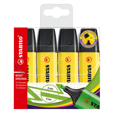 Stabilo boss surligneurs originaux jaunes - 4 pcs.