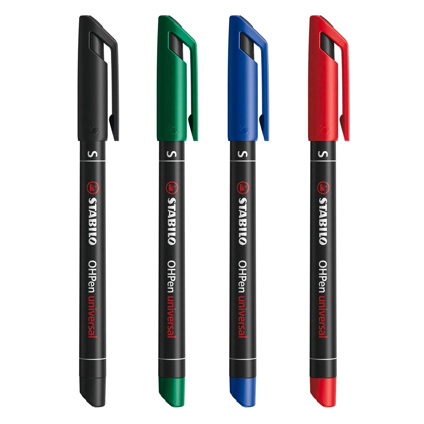 Marqueur permanent super fin Stabilo ohpen en étui - 4 pcs.
