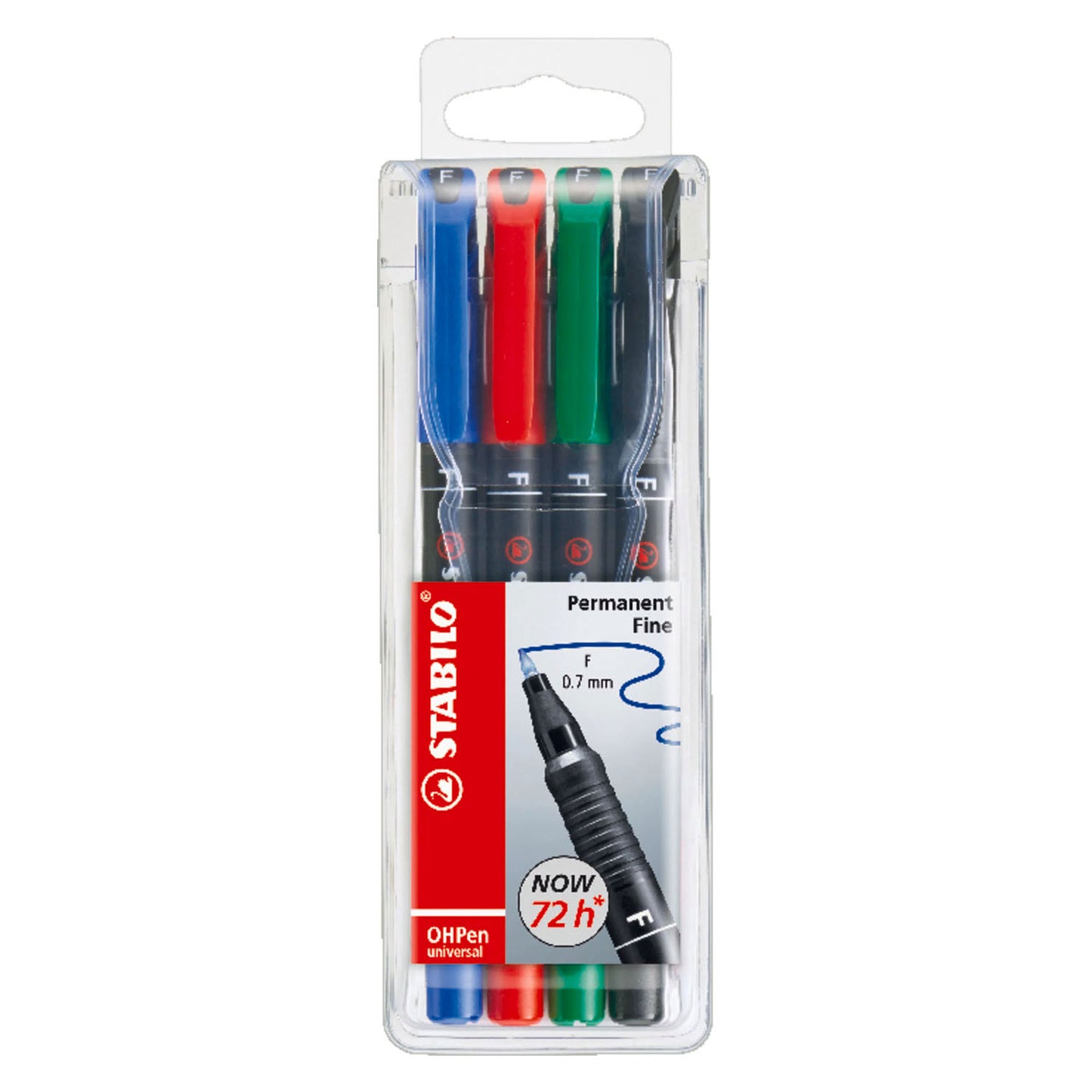 Marqueur permanent fin Stabilo ohpen en étui - 4 pcs.