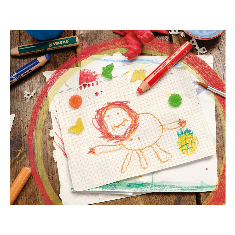 Abi pk6 jeu de couleurs assortiment de couleurs stlo woody 3in1