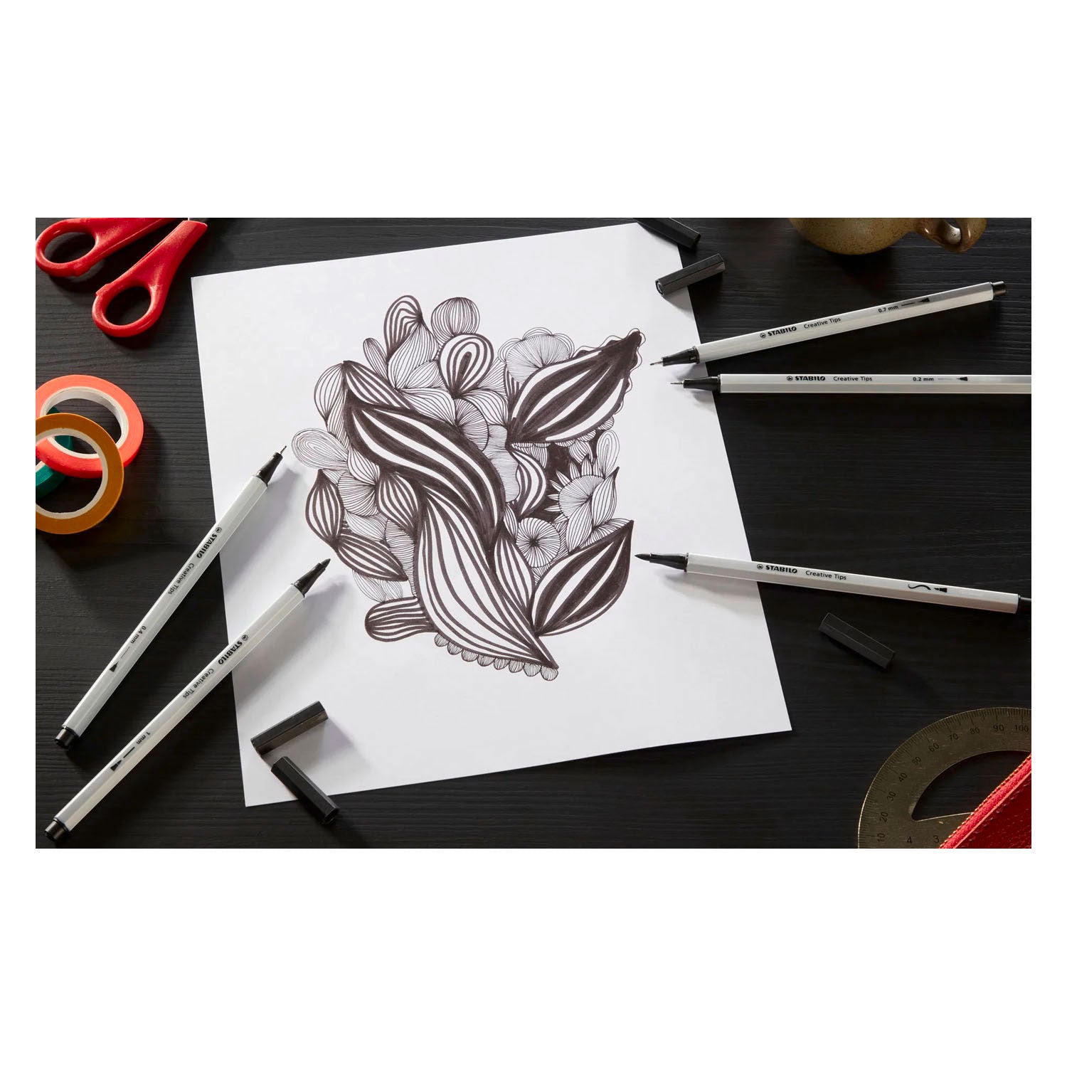 Stabilo creative tips arty pens différentes épaisseurs de pointe - 10 pcs.