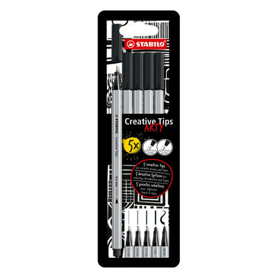 Stabilo creative tips arty stylos noir - 5 pcs