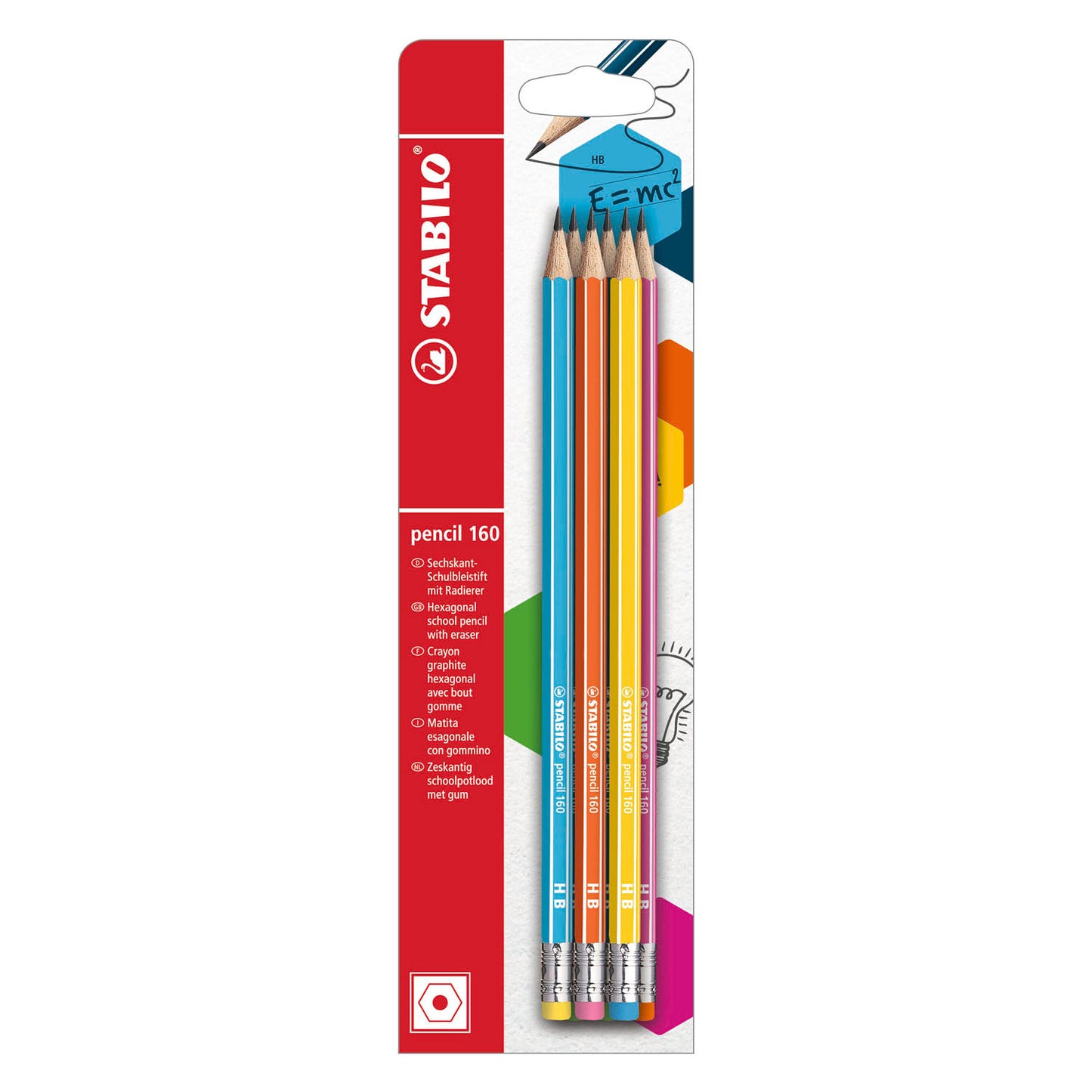 Crayon Stabilo 160 crayons graphite hb avec pointe gomme - 6 pcs.