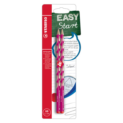 Stabilo easygraph s hb crayons graphite pour droitiers rose - 2 pcs.
