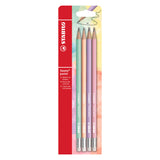 Crayons graphite Stabilo Swano Pastel HB avec pointe gomme - 4 pcs. - afbeelding 1