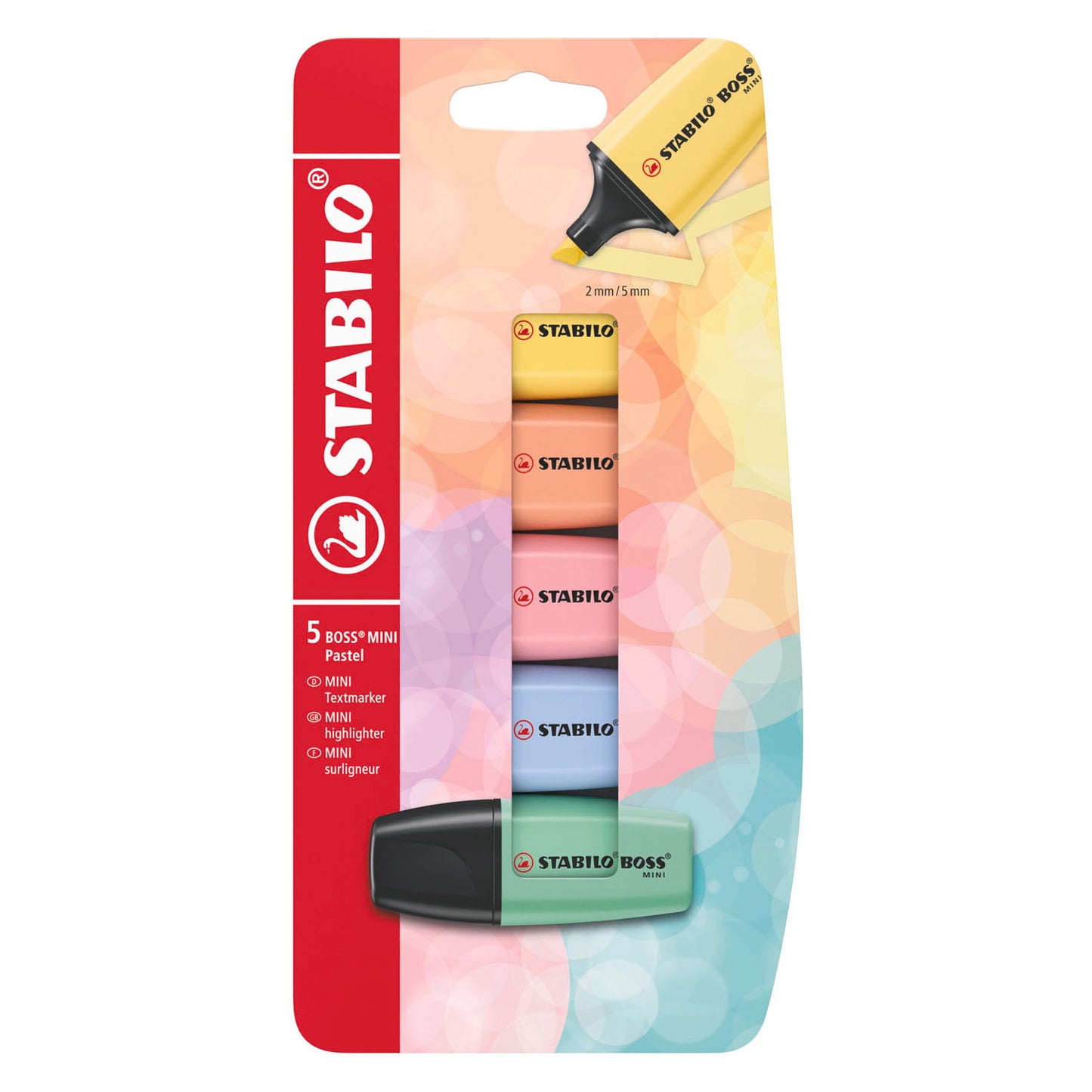 Stabilo boss mini surligneurs pastel - 5 pcs.