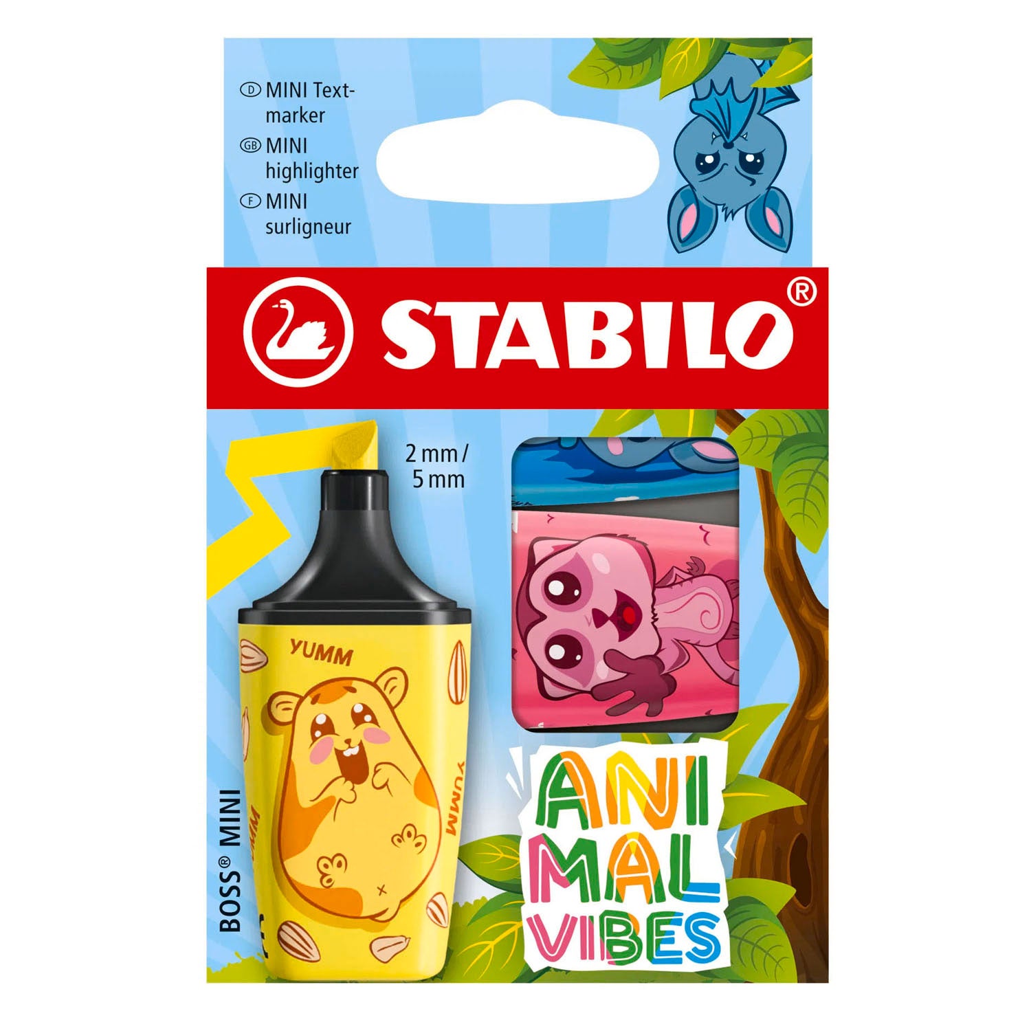 Mini surligneurs Stabilo animal vibes boss - 3 pcs.
