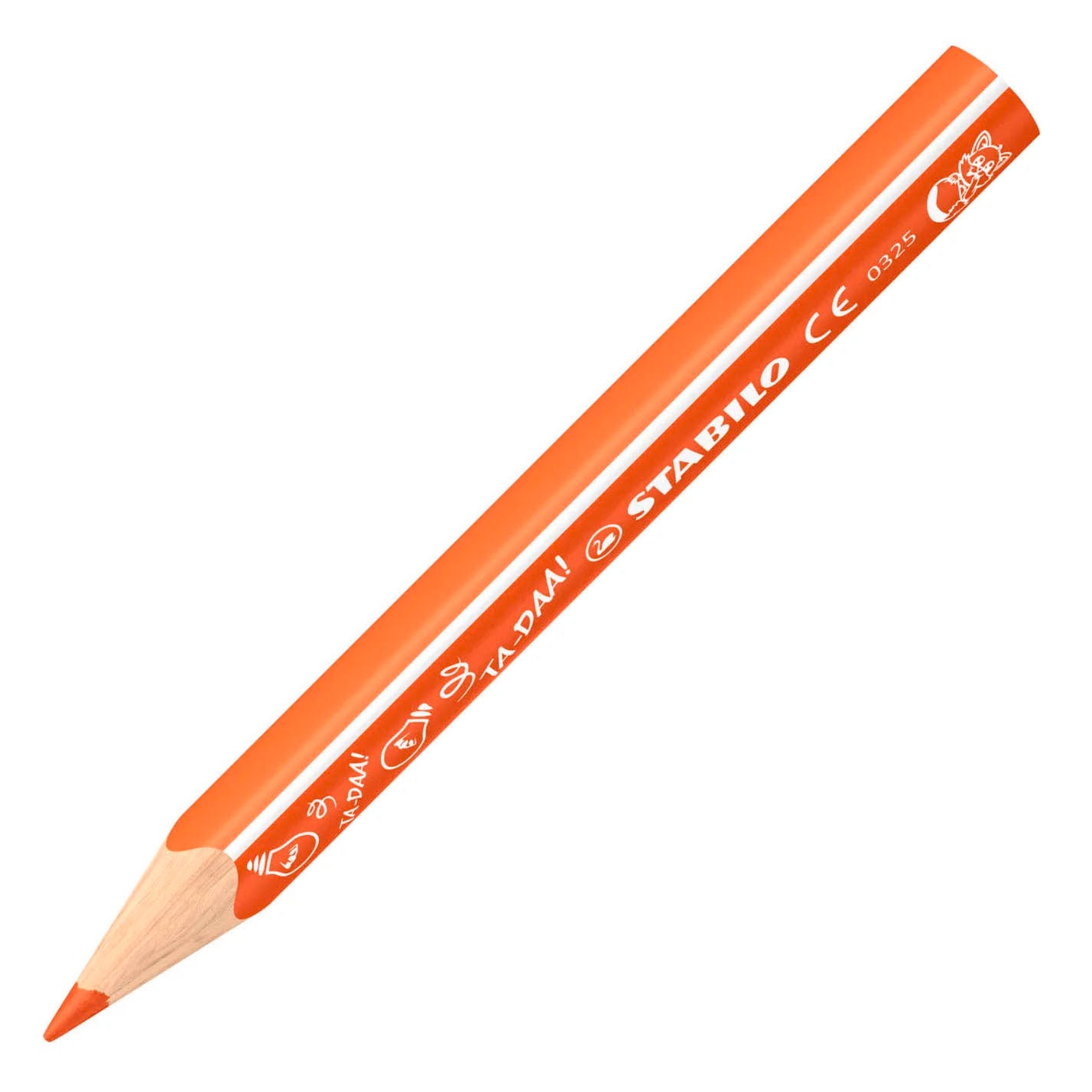 Stabilo trio épais - crayons de couleur triangulaires à noyau extra épais - ambiance animale - étui de 12 couleurs