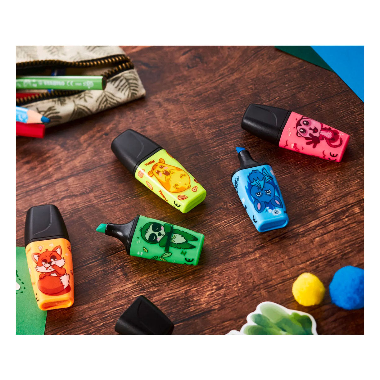 Mini surligneurs Stabilo animal vibes boss - 5 pcs.