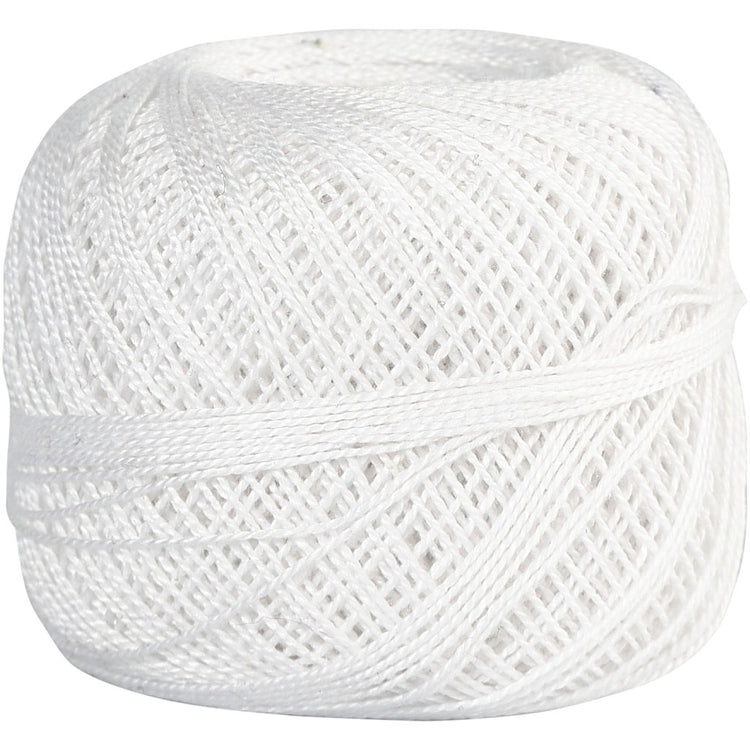 Fil de coton mercerisé Creativ company, blanc, 20 gr 1 pelote