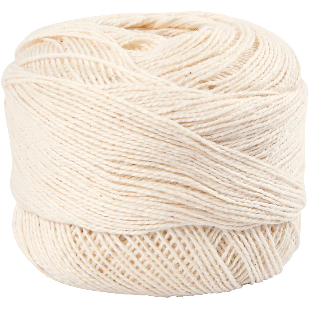 Fil de coton mercerisé Creativ company, blanc cassé, 20 gr 1 pelote