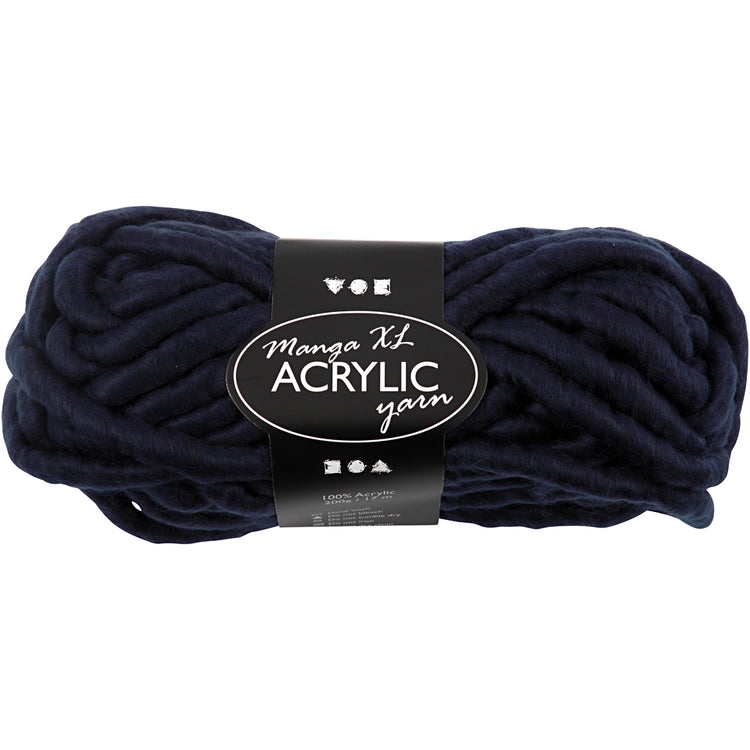 Fil acrylique Creativ company xl, l : 17 m, taille manga, bleu foncé, 200 g 1 pelote