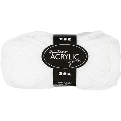 Fil acrylique, blanc, 50gr, 80m