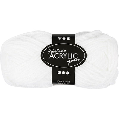 Fil acrylique, blanc, 50gr, 80m